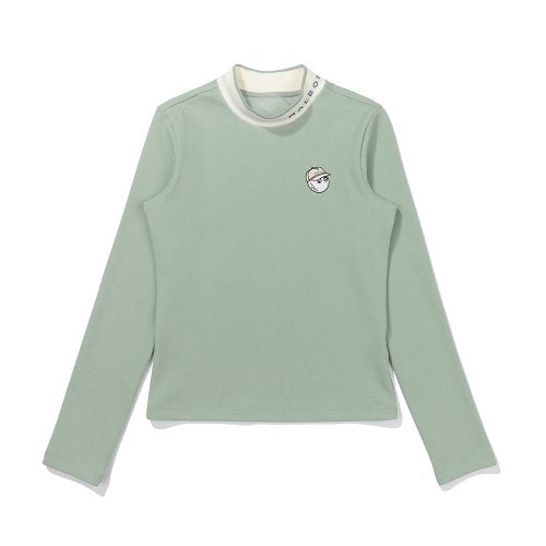 Malbon Diagonal weave mock neck T-shirt MINT (WOMAN)