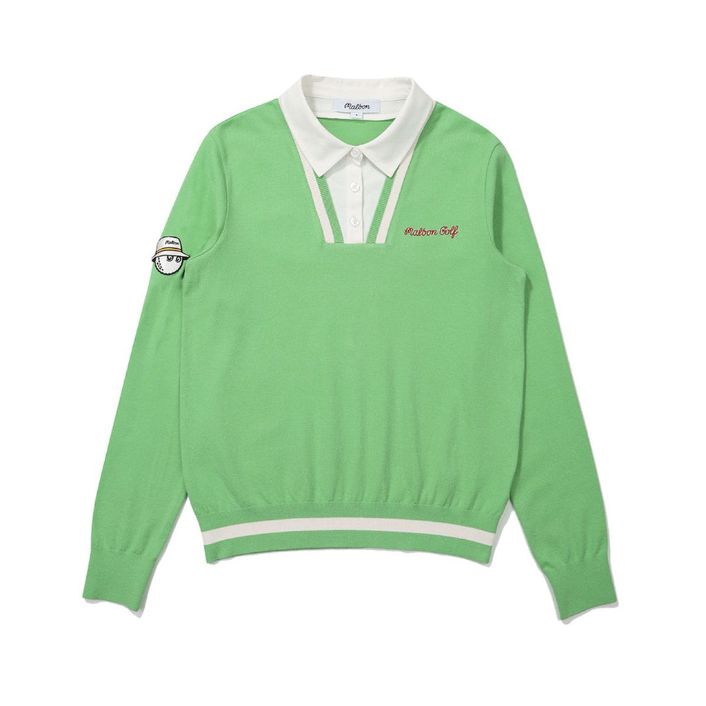 Malbon Double collar long-sleeve knit