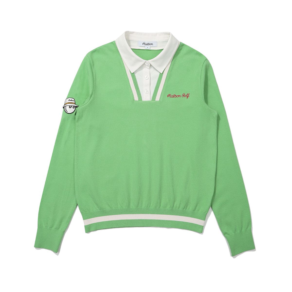 Malbon Double collar long-sleeve knit