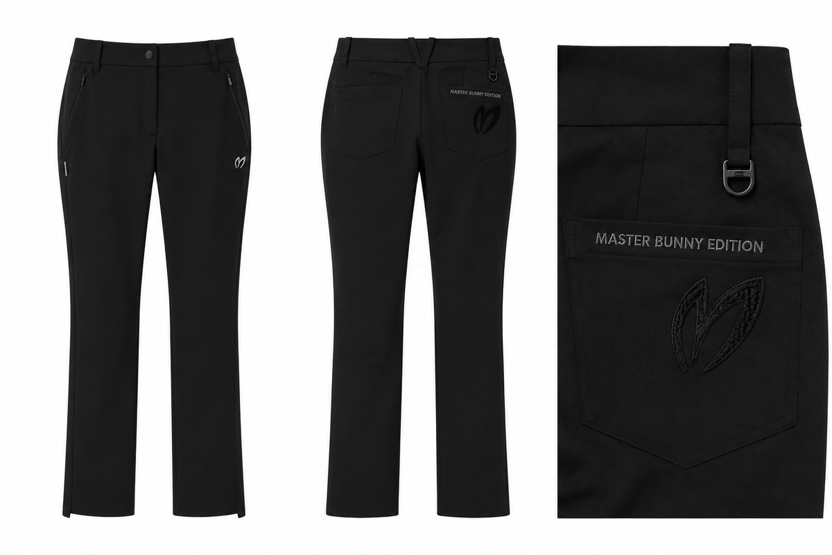 Master Bunny Symbol Velcro Unbalance Hem Pants