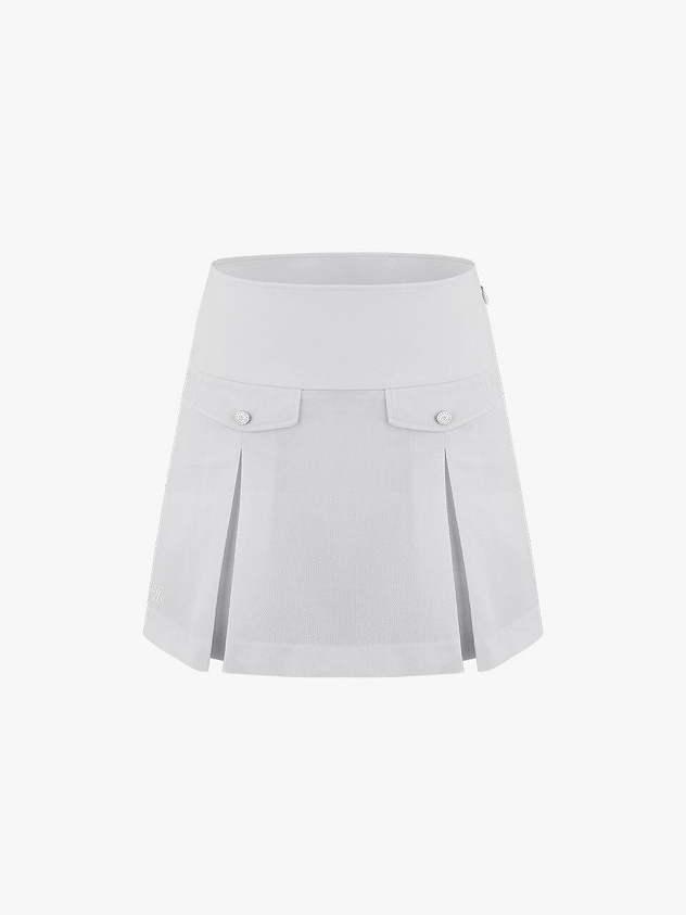 Fairliar A-line High-waist Pleated Skirt [Grey]