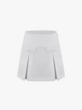 Fairliar A-line High-waist Pleated Skirt [Grey]