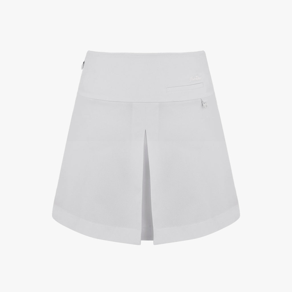 Fairliar A-line High-waist Pleated Skirt [Grey]