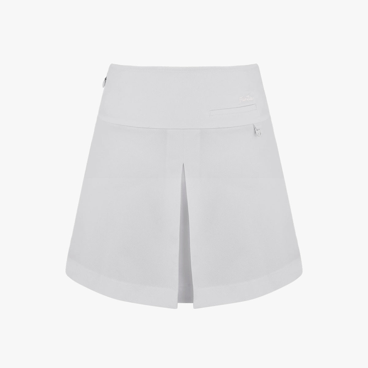 Fairliar A-line High-waist Pleated Skirt [Grey]
