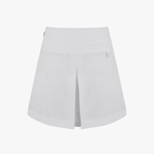 Fairliar A-line High-waist Pleated Skirt [Grey]