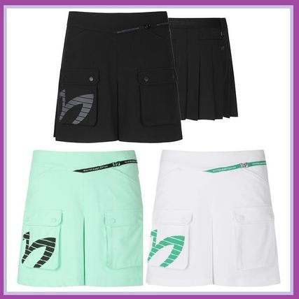 [Master Bunny] Women's Back Pleated Logo Pocket Culotte Skirt