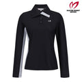 Master Bunnys Women's side-blocked color waffle polo shirt