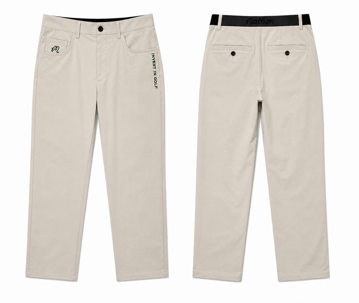 Malbon Golf M3321PPT23 — Zipper Point Pants / Light Gray (LGR)