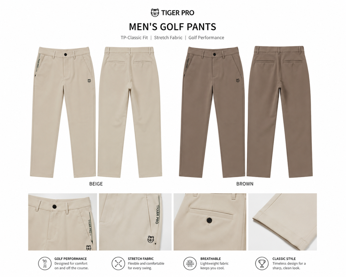 Tiger Pro Golf  Men’s Classic Performance Golf Pants