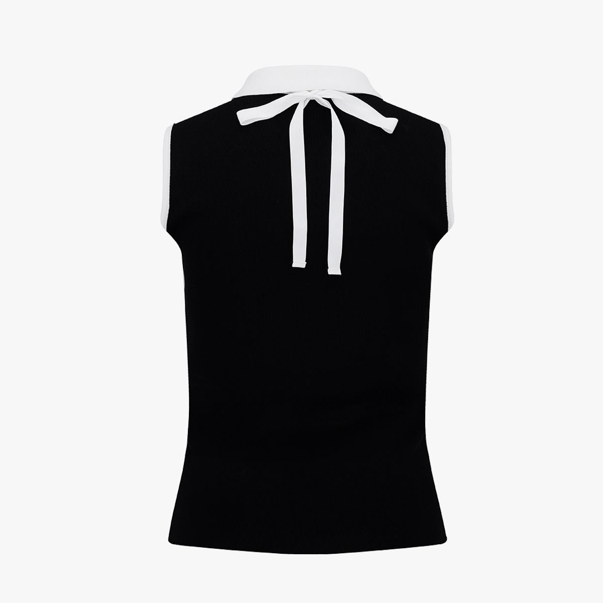 Fairliar Lace Ribbon Detachable Sleeveless Knit (Black)