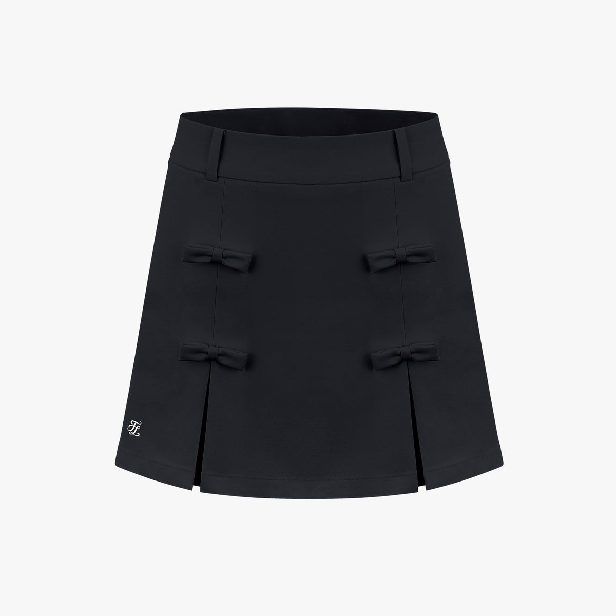 Fairliar WOMEN SKIRT A-LINE RIBBON DETAIL WHITE