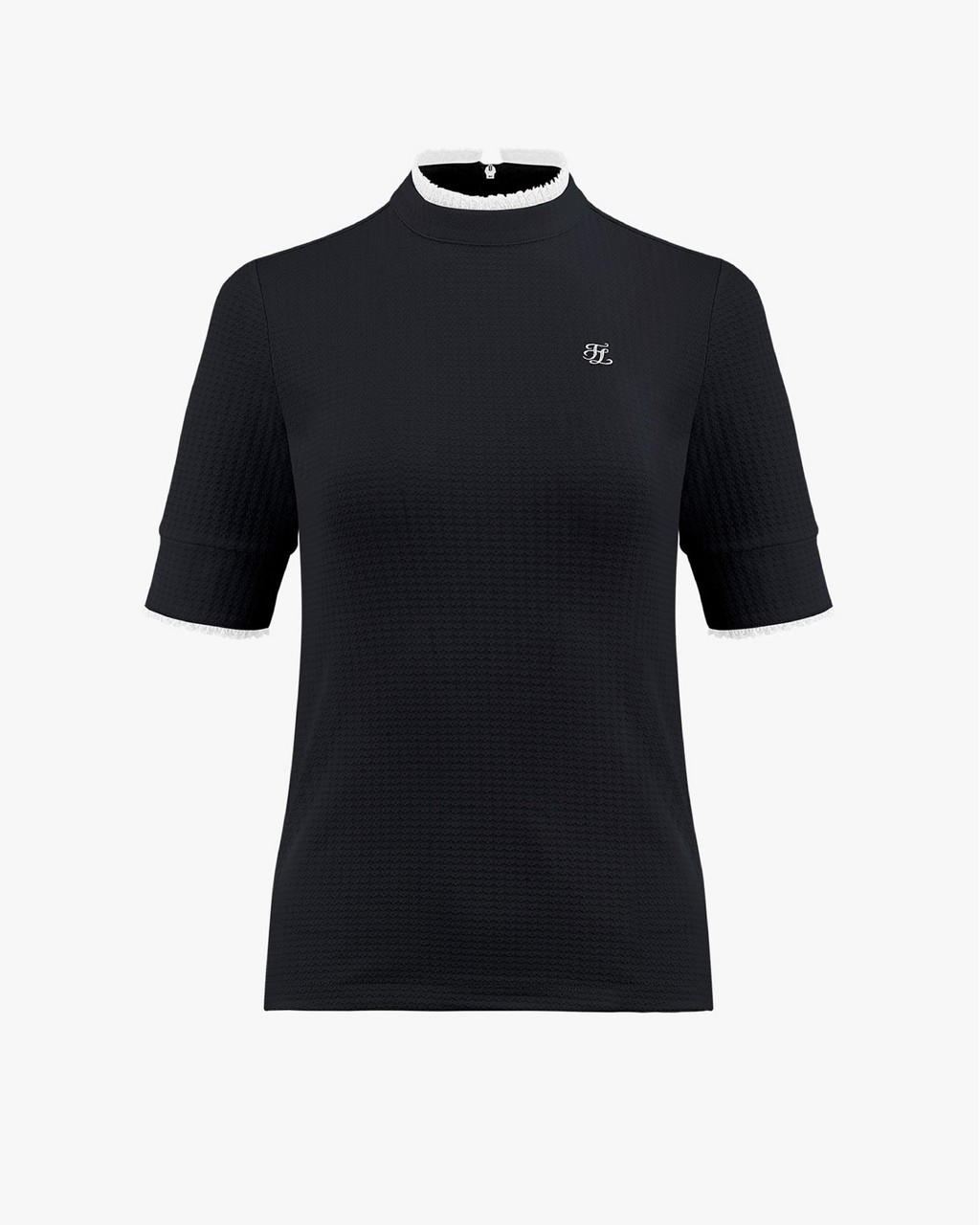 Frilled high-neck chill T-shirt