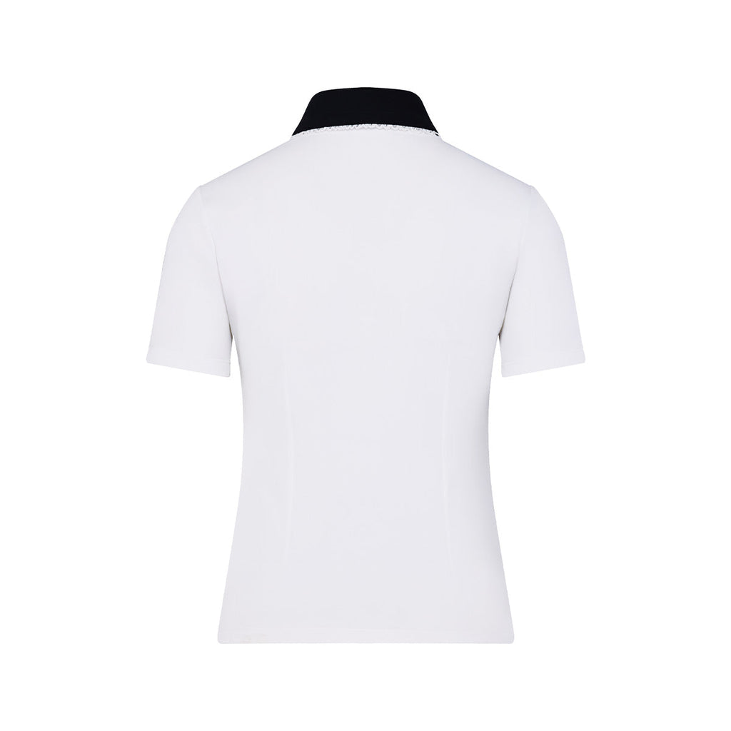 Fairliar Lace-patterned color T-shirt (white)