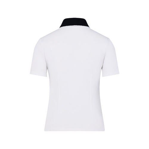 Fairliar Lace-patterned color T-shirt (white)