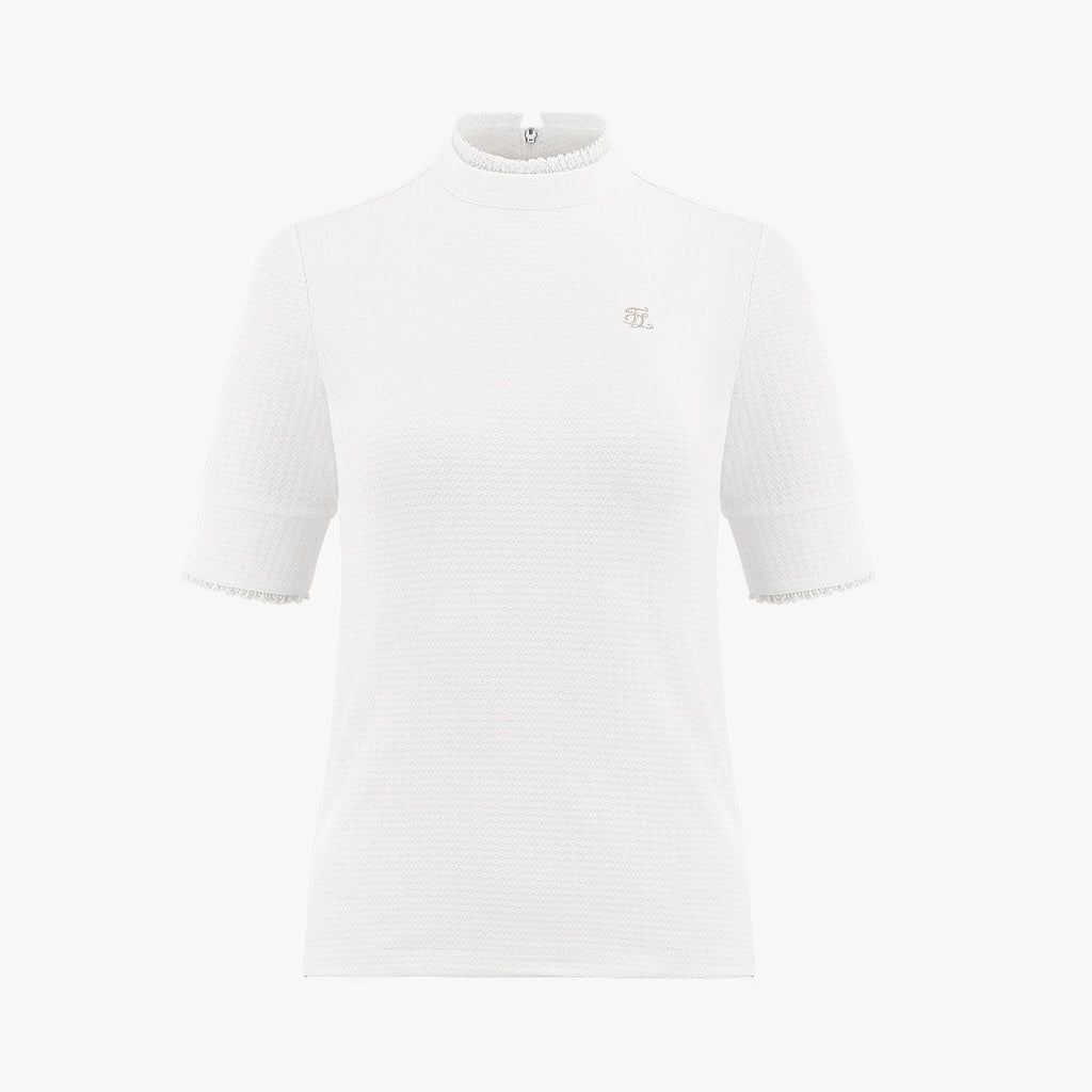 Frilled high-neck chill T-shirt