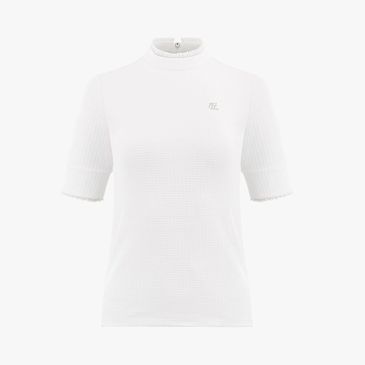 Frilled high-neck chill T-shirt