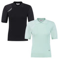 [Master Bunny] Women's Diagonal Logo Mix Knit Short Sleeve Knit