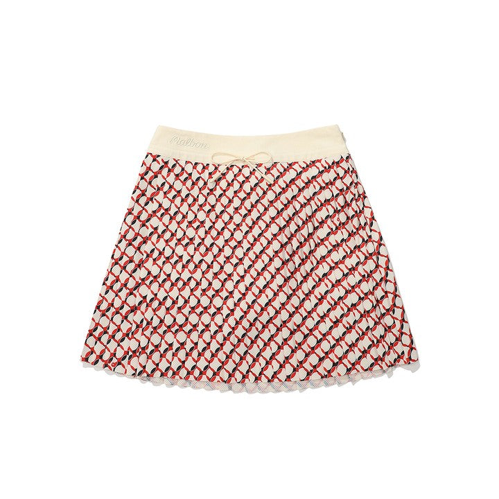 Malbon Air Dot Mesh Print Skirt