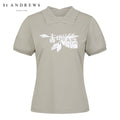 [St. Andrews] Women's Leaf Logo Knit Collar Short Sleeve T-shirt