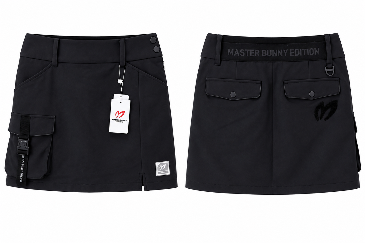 Master Bunny Edition Utility Cargo Golf Skirt – Black