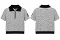 St Andrews Tweed Half-Zip Knit Golf Polo – Black & White
